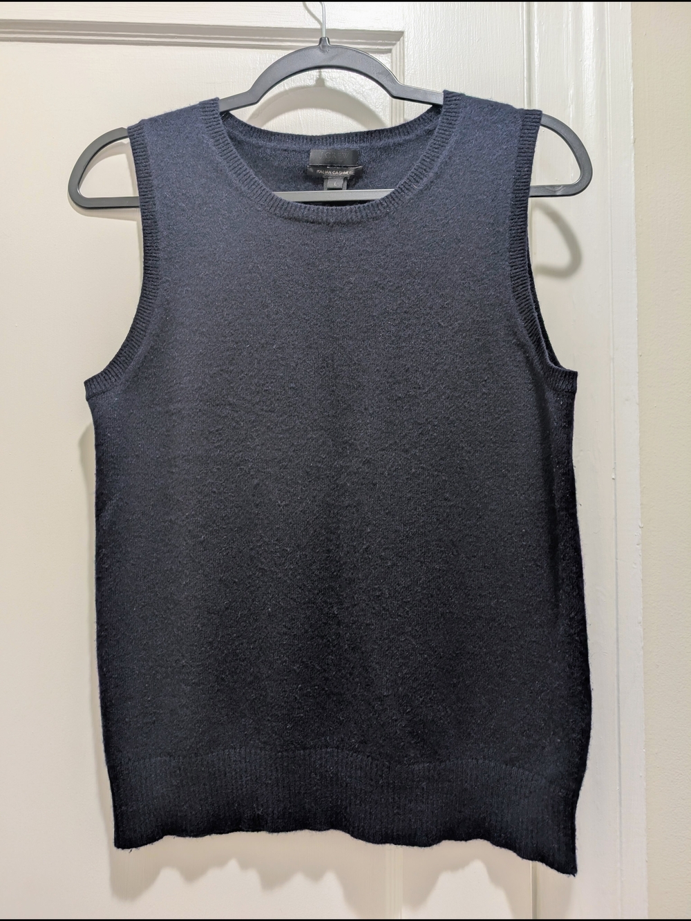 J Crew, Navy Blue, Cashmere, Women's Fine Knit Sleeveless Vest